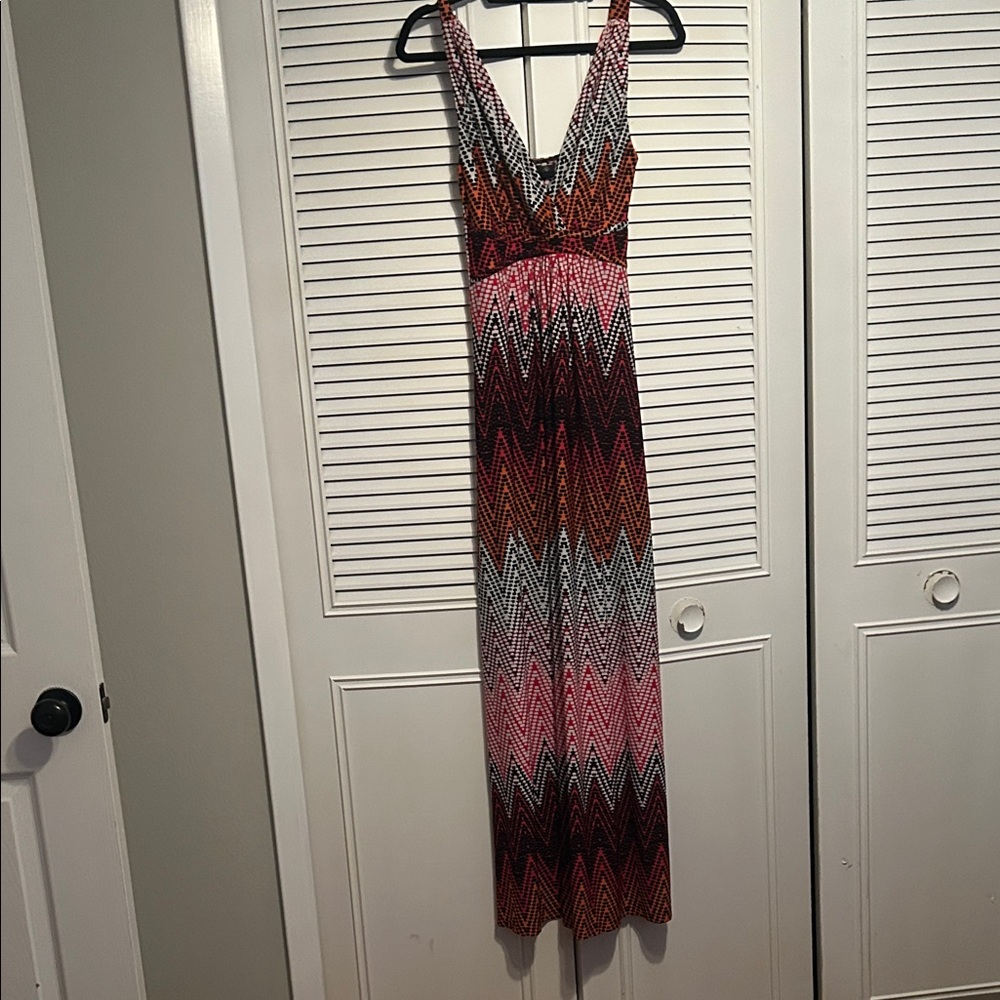 Source Unknown Multicolor Chevron Maxi Dress